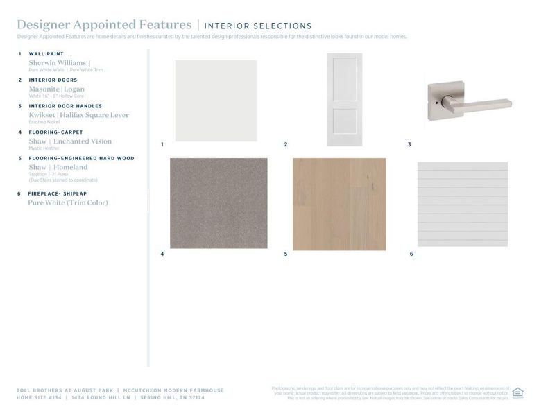 Sample of building materials used in homes in Toll Brothers at August Park, Spring Hill (Image 6).