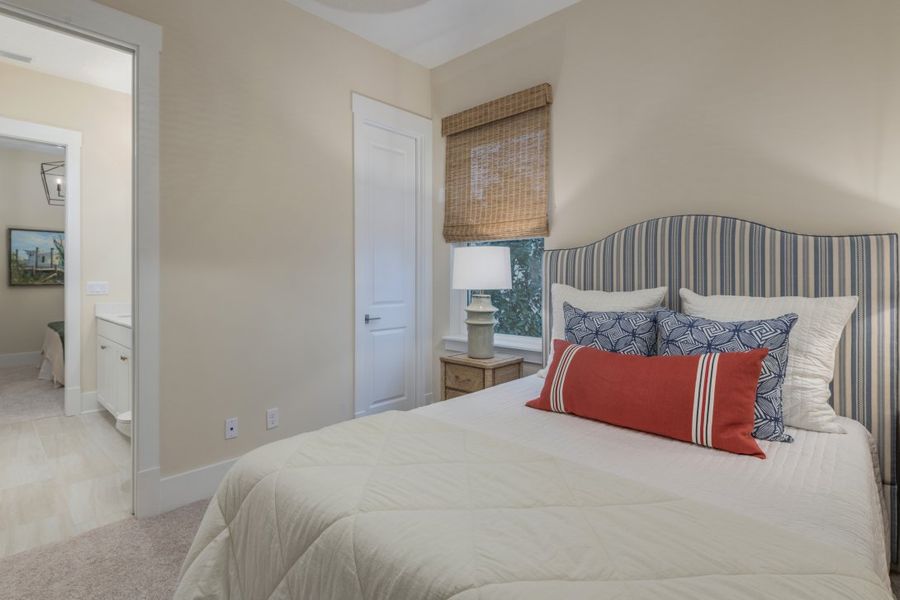 Representative furnished interior of a home built from the Stella II by Riverside Homes in Hidden Creek at SilverLeaf, St. Augustine (Image 60).