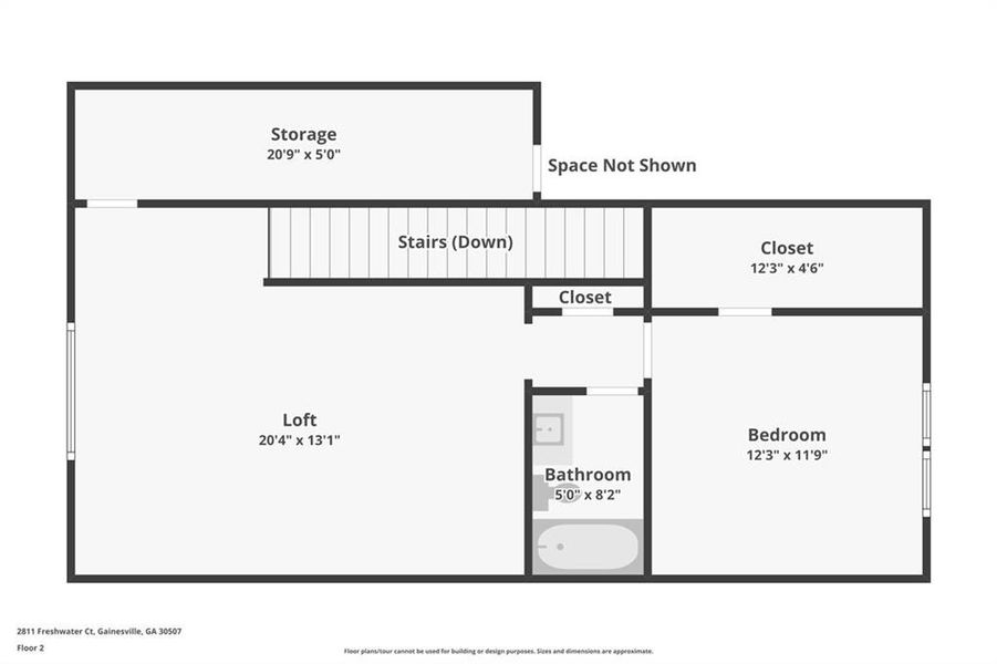 2D floor plan layout of this home in The Court at Gainesville Township, Gainesville, GA (Image 6).