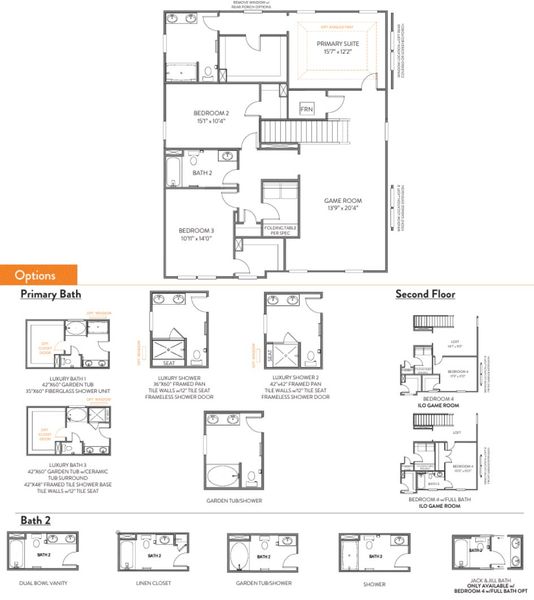 2D floor plan layout for the Huntley by True Homes in Westbrook Falls, Colfax, NC (Image 3).