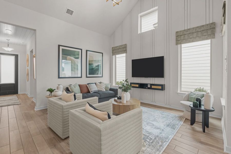 Representative furnished interior of a home built from the Tobias by Chesmar Homes in The Crossvine, Forney (Image 7).