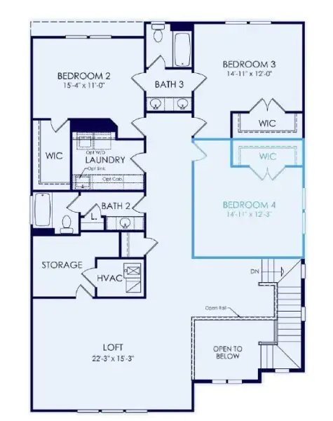 2D floor plan layout of this home in Villages at Sharon Springs, Cumming, GA (Image 5).