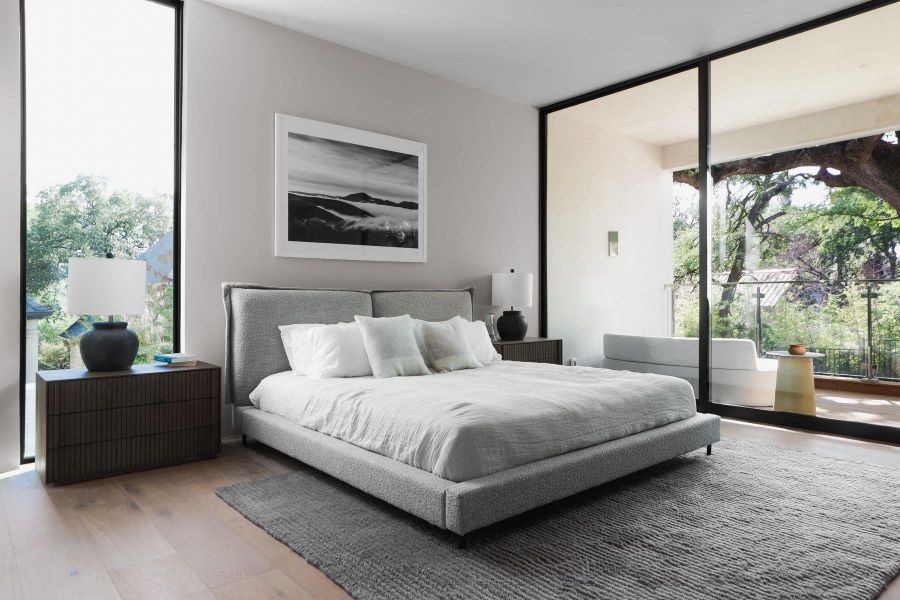 Bedroom featuring light wood-style floors and access to outside