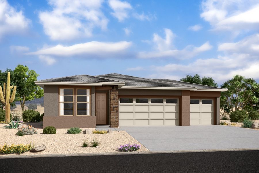 Representative exterior photo of a completed home built from the Shiloh by Beazer Homes in Highpointe at Northpointe, Peoria, AZ (Image 28).