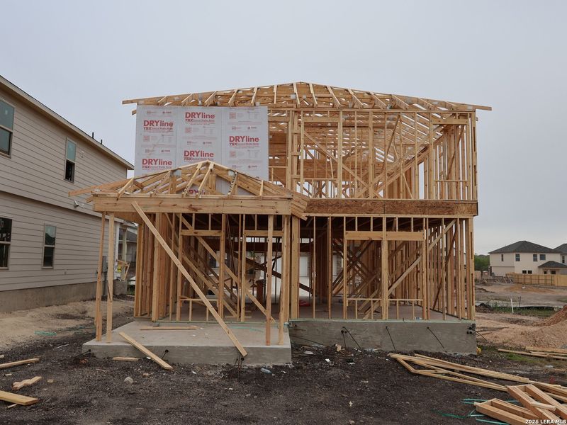 In-progress construction of a new home in Paloma Park, Converse, TX (Image 24). In-progress construction of a new home in Paloma Park, Converse, TX (Image 24).