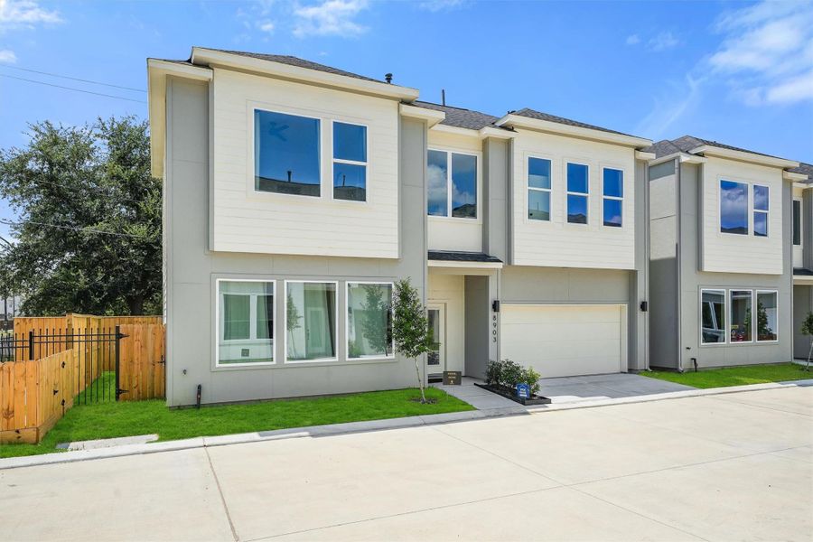 Front exterior of a new home in , Houston, TX, highlighting curb appeal (Image 24). Front exterior of a new home in , Houston, TX, highlighting curb appeal (Image 24).
