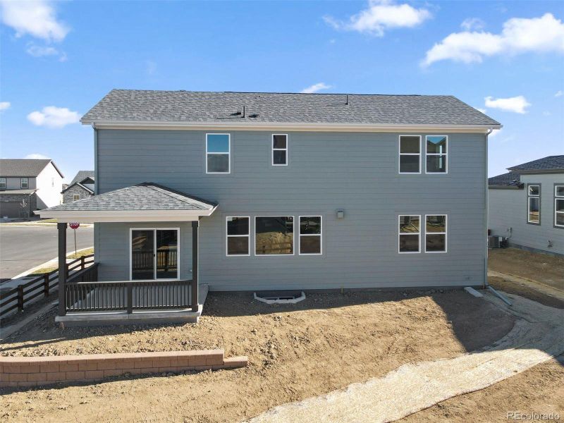 Exterior details and patio area of a home in The Estates Collection at Talon Pointe, Thornton (Image 3).