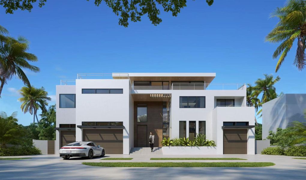 Front exterior of a new home in , Fort Lauderdale, FL, highlighting curb appeal (Image 1).