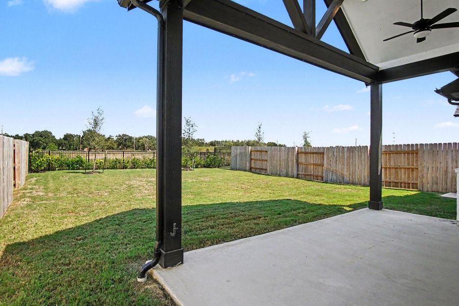 Exterior details and patio area of a home in Elyson, Katy (Image 4). Exterior details and patio area of a home in Elyson, Katy (Image 4).