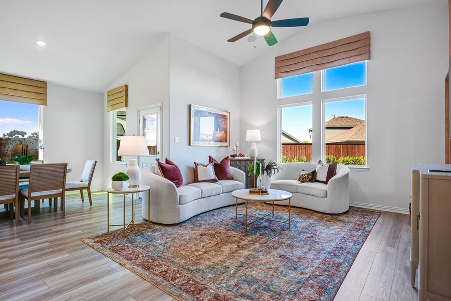 Representative furnished interior of a home built from the Round Rock by Taylor Morrison in Parks at Foster Crossing, Anna (Image 7). Representative furnished interior of a home built from the Round Rock by Taylor Morrison in Parks at Foster Crossing, Anna (Image 7).