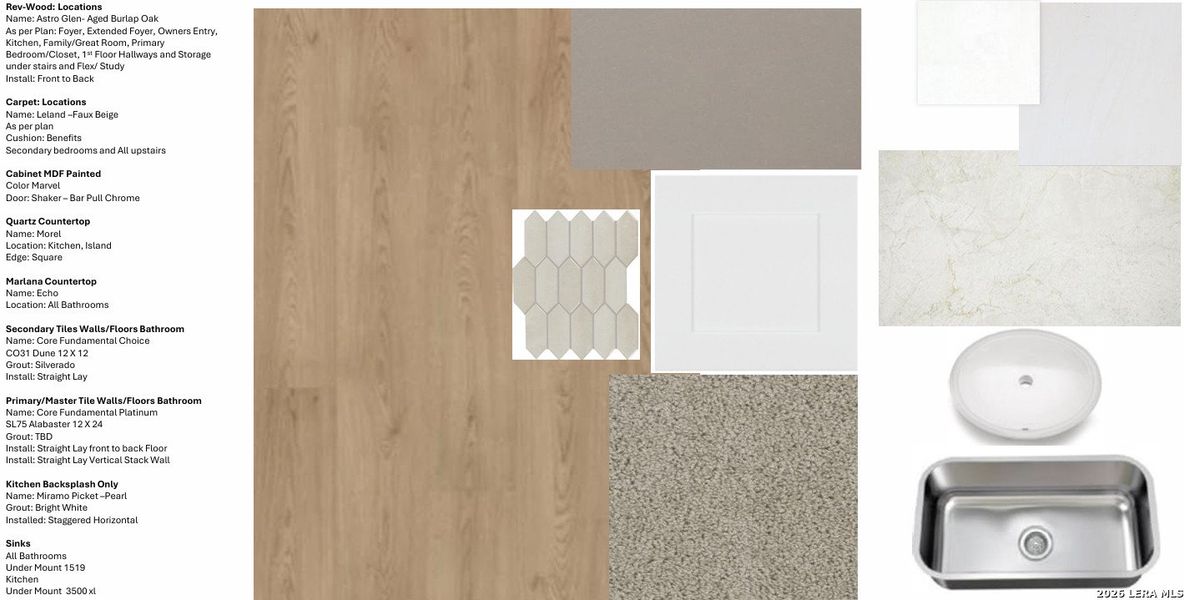 Sample of building materials used in homes in The Parklands, Schertz (Image 5). Sample of building materials used in homes in The Parklands, Schertz (Image 5).