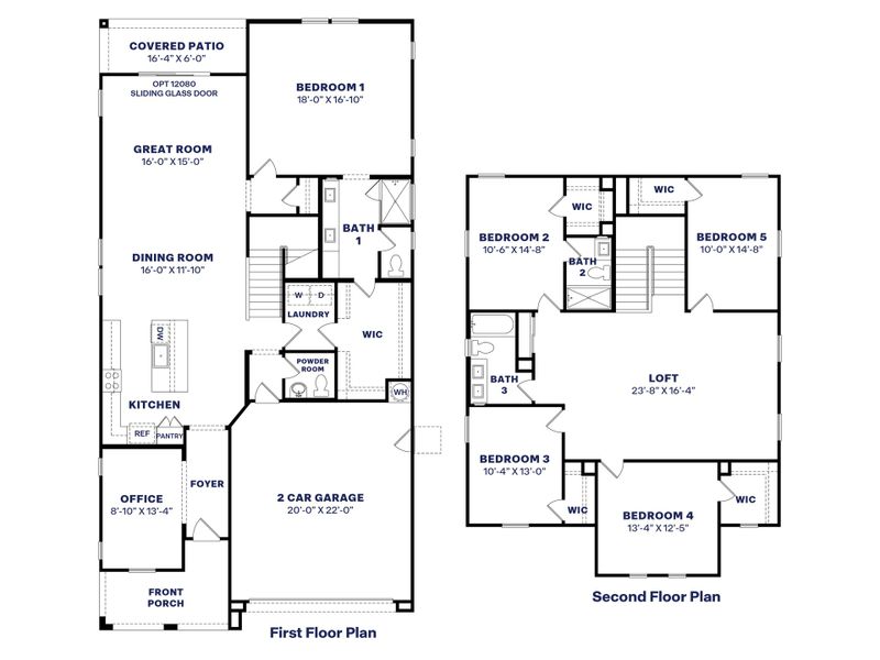 2D floor plan layout for the Denali by D.R. Horton in Westpark, Buckeye, AZ (Image 3).