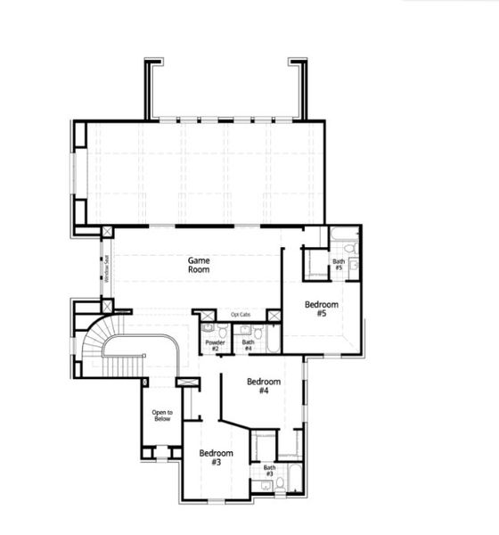 2D floor plan layout of this home in Cambridge Crossing: 74ft. lots, Celina, TX (Image 5).