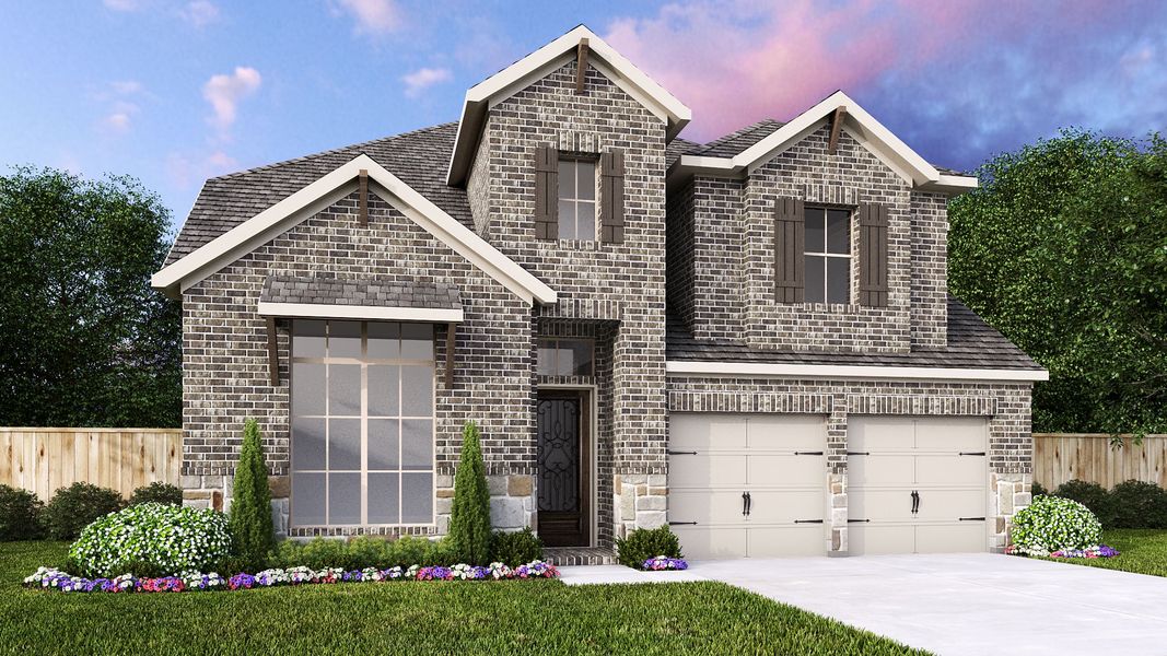 Representative exterior photo of a completed home built from the 2999W by Perry Homes in Flora, Hutto, TX (Image 11).