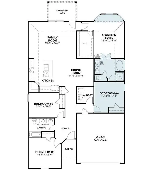 2D floor plan layout of this home in Pinewood at Grand Texas, New Caney, TX (Image 4).