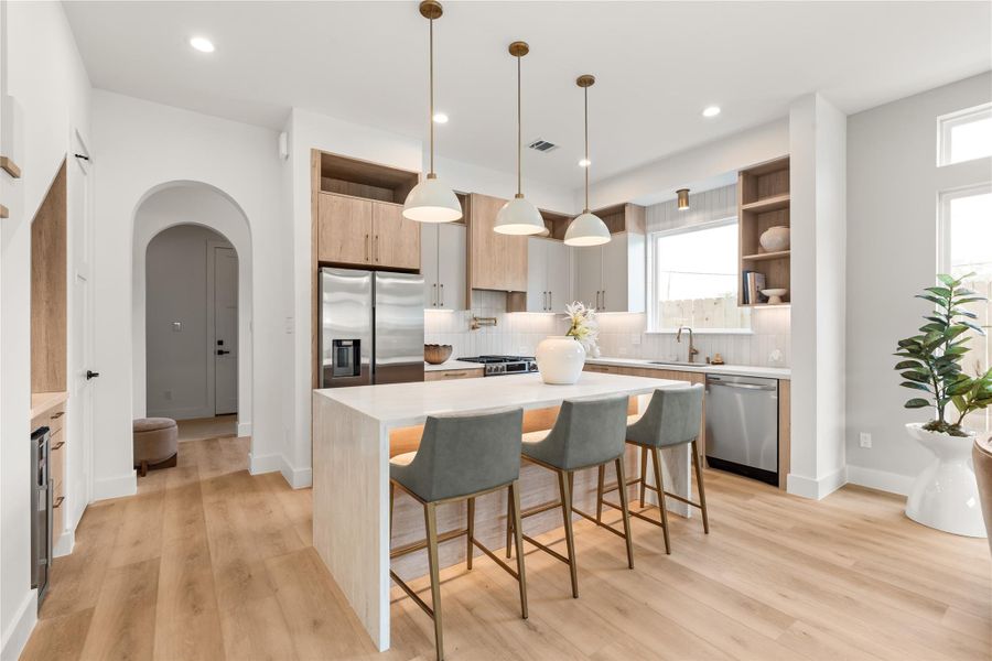 Open shelving gives you the freedom to make this space entirely your own, styled the way you want to live, not the way someone else decided you should. It's a kitchen with room to grow into.