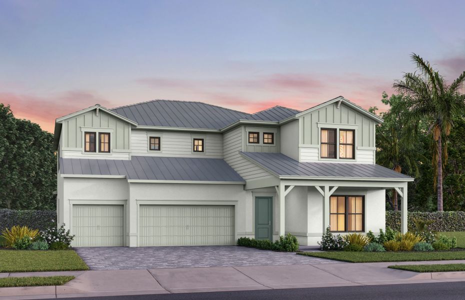 Representative exterior photo of a completed home built from the Roseland by DiVosta in Amara, Lake Worth, FL (Image 16).