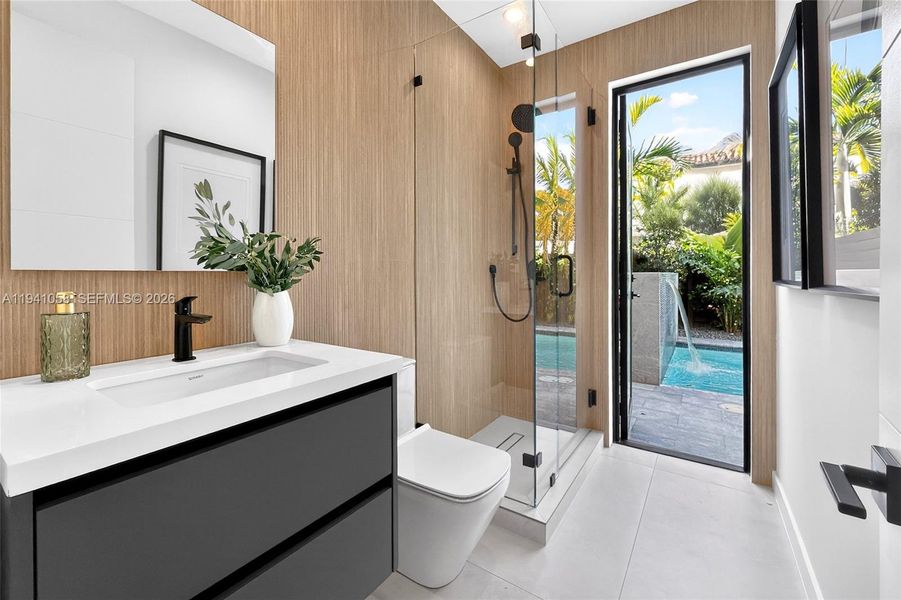 Furnished interior view inside a new home in , Miami (Image 16).