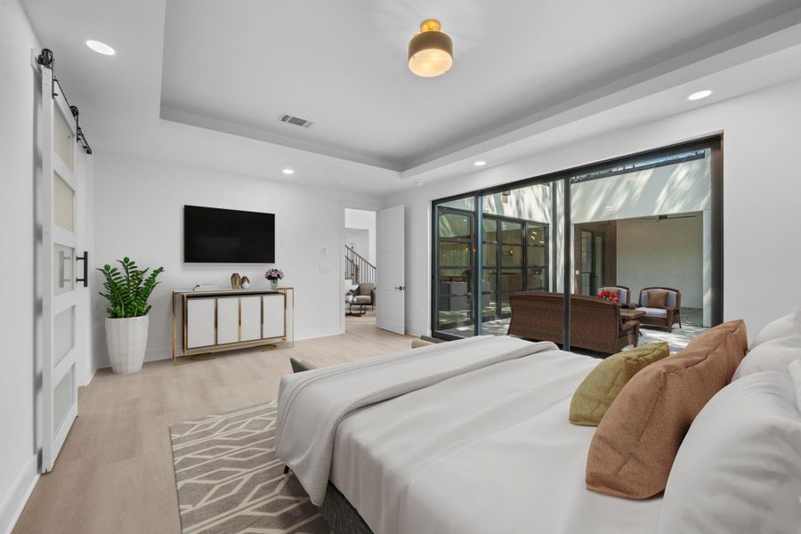 Virtually Staged: This master bedroom has an unbelieveable large window, you can see what is going on outdoors. Virtually Staged: This master bedroom has an unbelieveable large window, you can see what is going on outdoors.