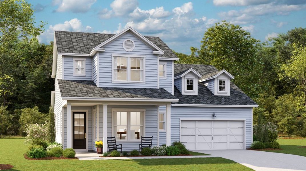 Front exterior of a new home in Carnes Crossroads, Summerville, SC, highlighting curb appeal (Image 1). Front exterior of a new home in Carnes Crossroads, Summerville, SC, highlighting curb appeal (Image 1).