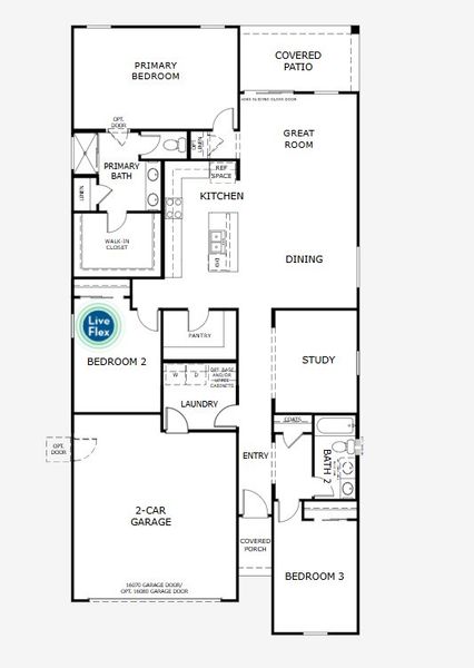 2D floor plan layout for the Sabino by Landsea Homes in Sunrise – Canyon Series, Surprise, AZ (Image 4).