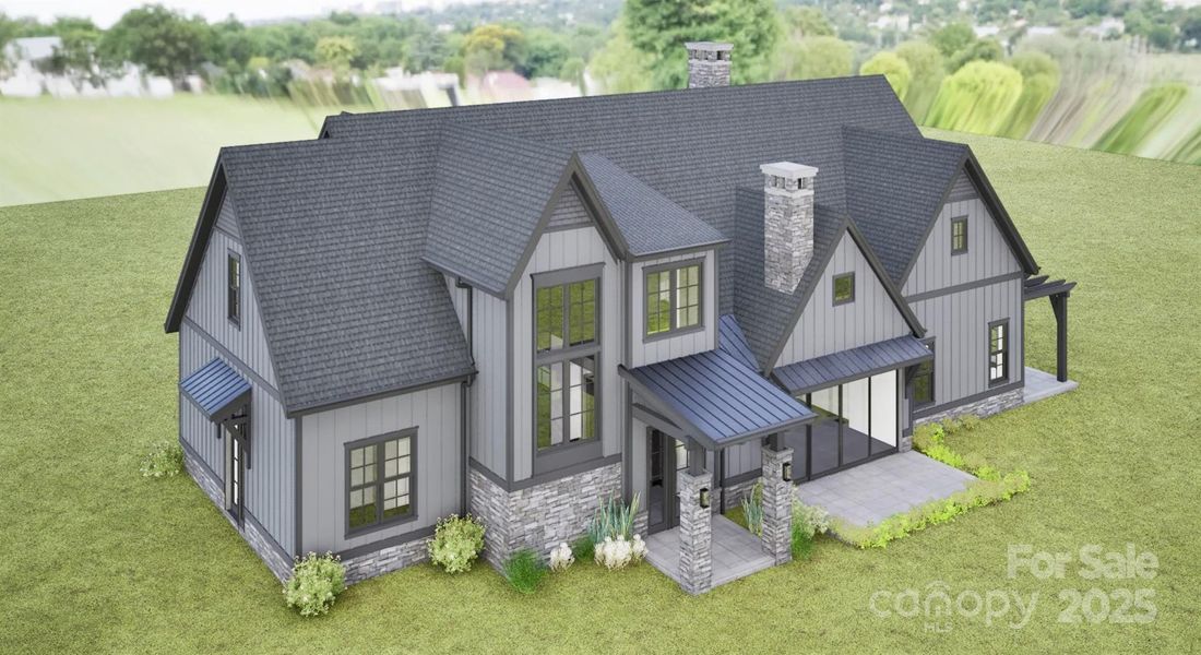 Exterior rendering of this home design in , Weaverville, NC (Image 6). Exterior rendering of this home design in , Weaverville, NC (Image 6).