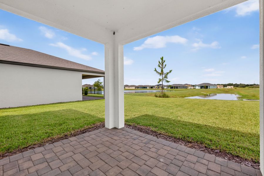 Exterior details and patio area of a home in Crosswind Ranch, Parrish (Image 2). Exterior details and patio area of a home in Crosswind Ranch, Parrish (Image 2).
