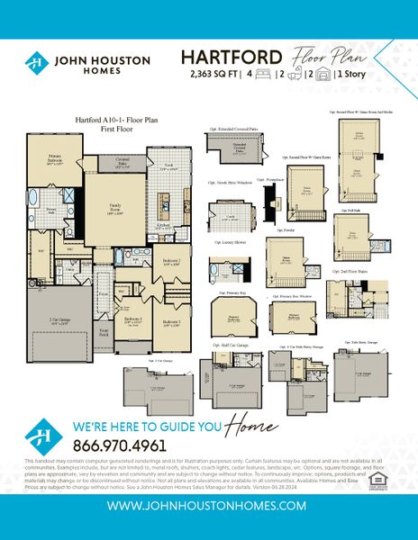 2D floor plan layout for the Hartford by John Houston Homes in Hayes Crossing - Phase 2, Midlothian, TX (Image 3).