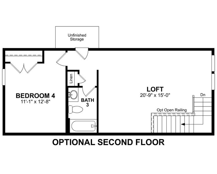 2D floor plan layout for the Driftwood by Beazer Homes in Gatherings® at GreenHouse, Marietta, GA (Image 16).