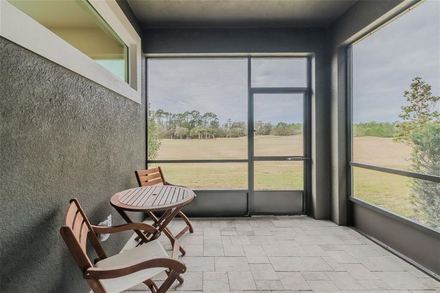 Screened lanai looking at golf course