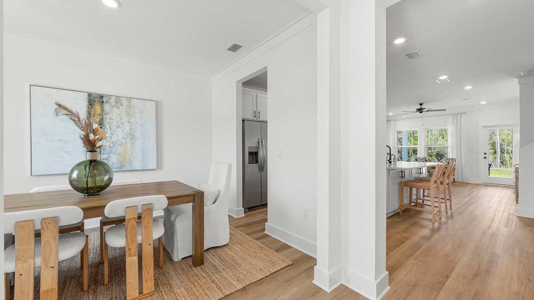 Representative furnished interior of a home built from the Alabaster by D.R. Horton in Colonial East, Panama City Beach (Image 8). Representative furnished interior of a home built from the Alabaster by D.R. Horton in Colonial East, Panama City Beach (Image 8).