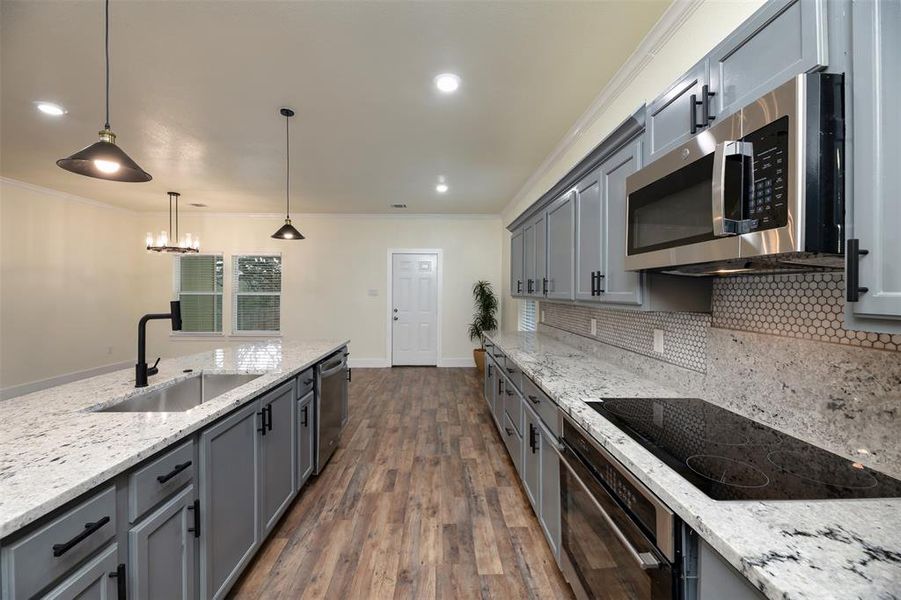 The family chef will love the abundance of cabinets and counterspace.