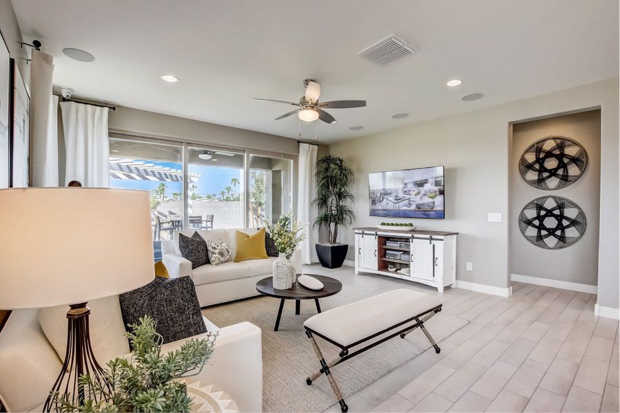 Furnished interior view inside a new home in Castillo at Anderson Parc, Buckeye (Image 16). Furnished interior view inside a new home in Castillo at Anderson Parc, Buckeye (Image 16).