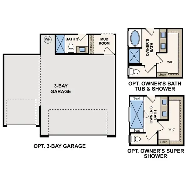 2D floor plan layout of this home in Northshore, Kingsland, GA (Image 3).