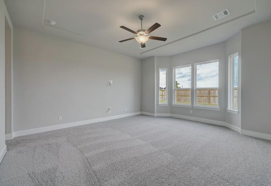 Plan 6025 primary bed w/ bay window, tray ceiling - 13 of 21 Plan 6025 primary bed w/ bay window, tray ceiling - 13 of 21
