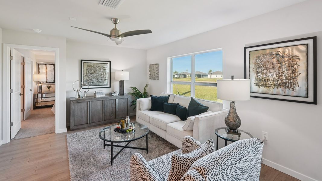 Representative furnished interior of a home built from the Freeport II by D.R. Horton in Palmetto Landing at Babcock Ranch Express, Punta Gorda (Image 6).