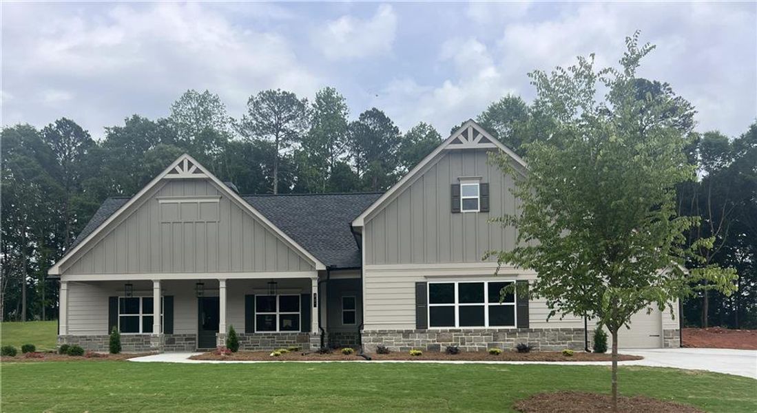 Front exterior of a new home in , Bethlehem, GA, highlighting curb appeal (Image 24).