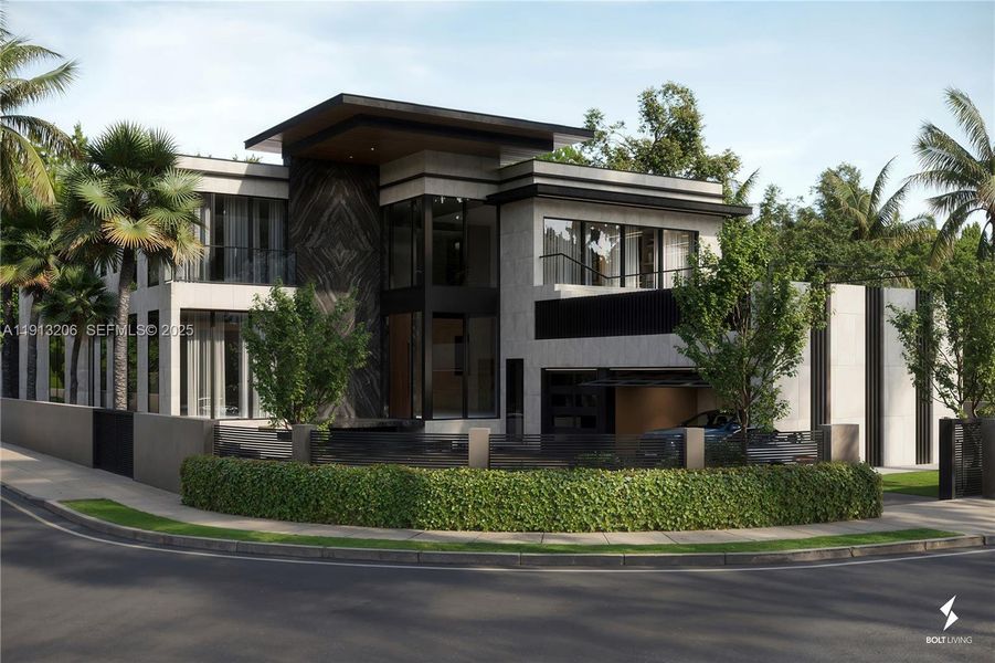 Front exterior of a new home in , Surfside, FL, highlighting curb appeal (Image 2).