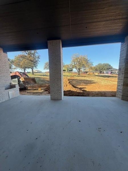 Nice, elevated view of the mature oak trees, with plenty of space for a pool or an additional bldg.