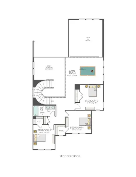 2D floor plan layout of this home in Arbor Collection at Heritage, Dripping Springs, TX (Image 5). 2D floor plan layout of this home in Arbor Collection at Heritage, Dripping Springs, TX (Image 5).