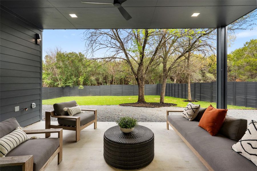 Exterior details and patio area of a home in , Austin (Image 3).