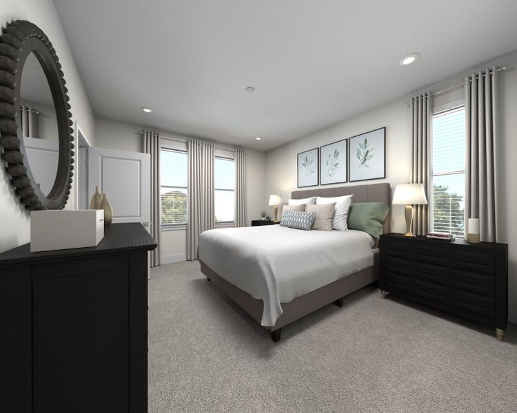 The primary suite offers a private retreat. The primary suite offers a private retreat.