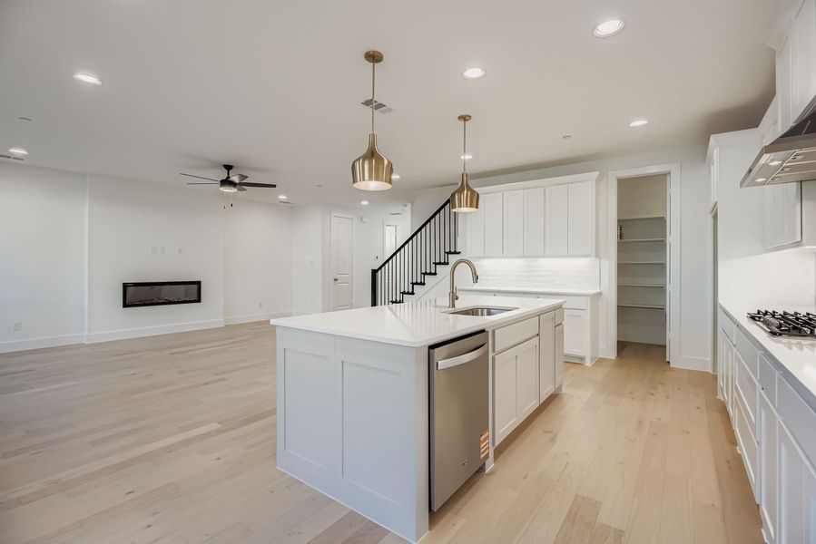Furnished interior view inside a new home in Castle Hills Northpointe - Townhomes, Carrollton (Image 9). Furnished interior view inside a new home in Castle Hills Northpointe - Townhomes, Carrollton (Image 9).