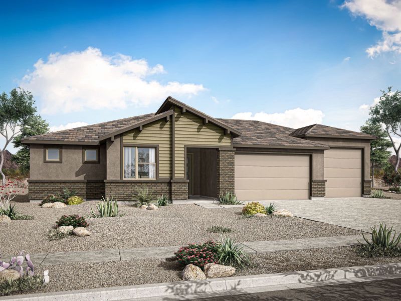 Representative exterior photo of a completed home built from the Lilac by Mattamy Homes in White Tank Vistas, Waddell, AZ (Image 23).