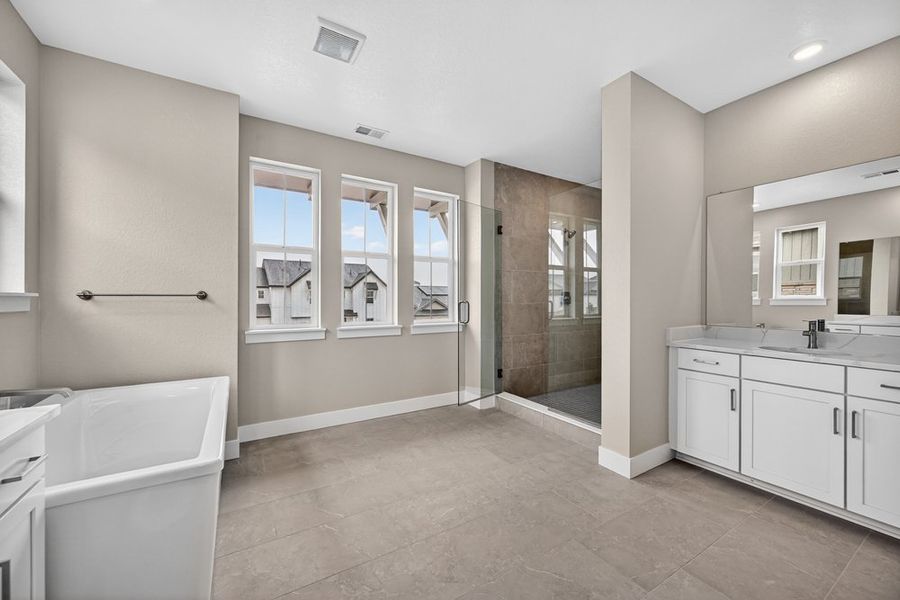 Furnished interior view inside a new home in Trailstone, Arvada (Image 19).
