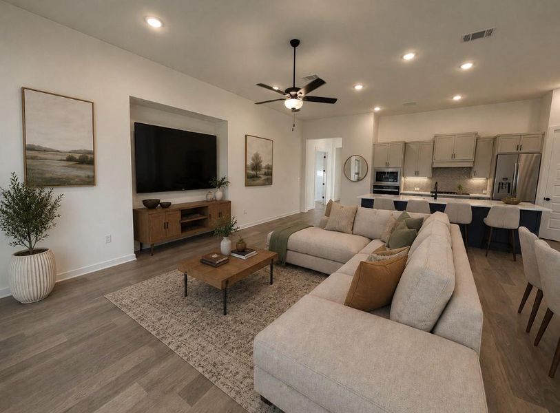 Open Concept Family Room & Kitchen