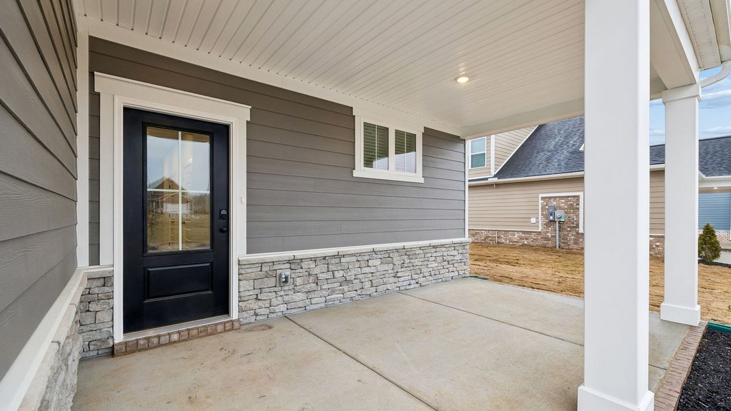 Exterior details and patio area of a home in Reserve at Hickory Ridge, Columbia (Image 1). Exterior details and patio area of a home in Reserve at Hickory Ridge, Columbia (Image 1).