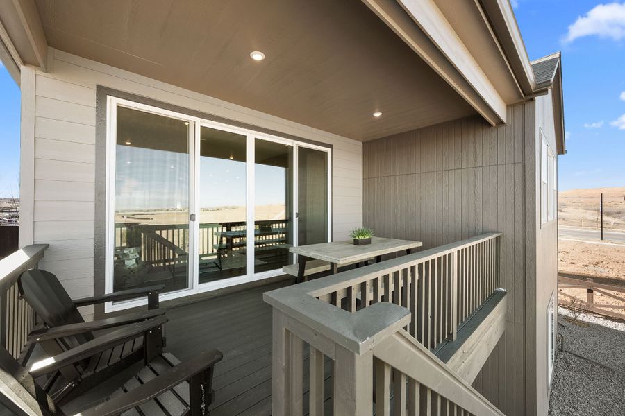 Exterior details and patio area of a home in Trumark Homes at Tanterra, Parker (Image 3).