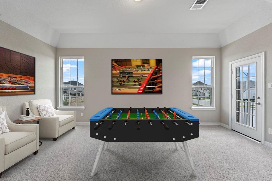 As you make your way upstairs this exceptional game room is a standout feature in this remarkable property, offering a space that combines luxury and fun for all ages. As you make your way upstairs this exceptional game room is a standout feature in this remarkable property, offering a space that combines luxury and fun for all ages.