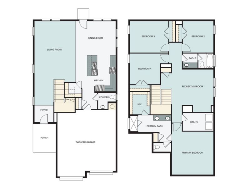 2D floor plan layout of this home in Clear Creek, Round Rock, TX (Image 5).